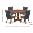 Pemberly Row 5-Piece Walnut Finish Dining Set with Faux Leather Chairs