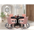 Pemberly Row 5-Piece Round Dining Set in Wood Black Finish