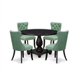 Pemberly Row 5-Piece Round Kitchen Set in Sand Blasted Black Finish