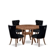 Pemberly Row 5-Piece Kitchen Dining Set with Walnut Finish Table