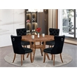 Pemberly Row 5-Piece Kitchen Dining Set with Walnut Finish Table