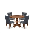Pemberly Row 5-Piece Kitchen Table Set in Walnut Wood Finish