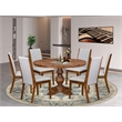 Pemberly Row 7-Piece Mid-Century Dining Set Rubberwood in Walnut