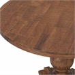 Pemberly Row 7-Piece Round Dining Table Set with Linen Chairs Walnut