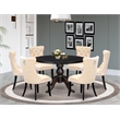 Pemberly Row 7-Piece Wood Dining Table Set in Black Finish