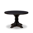 Pemberly Row 5-Piece Round Dining Table Set in Sand-Blasted Black Wood