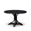 Pemberly Row 5-Piece Round Dining Table Set in Sand-Blasted Black Wood