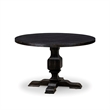 Pemberly Row 5-Piece Round Dining Set Wood Black Finish Faux Leather
