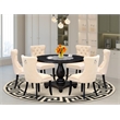 Pemberly Row 7-Piece Modern Dining Set in Black Finish