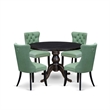 Pemberly Row 5 Piece Round Kitchen Set in Sand-Blasted Black Finish