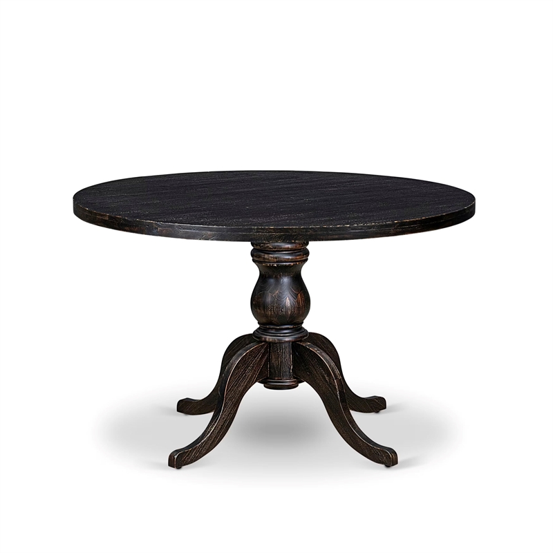 Pemberly Row 5 Piece Round Dining Room Set in Black Finish