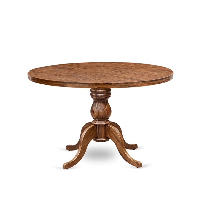 Pemberly Row 7-Piece Dining Table Set in Walnut Finish with Faux Leather