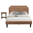 Pemberly Row 2-Piece Wood Queen Platform Bedroom Set in Brown
