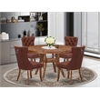 Pemberly Row 5-Pc Walnut Dining Set with Faux Leather Chairs