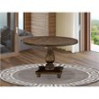 Pemberly Row Round Pedestal Dining Table in Distressed Jacobean Finish