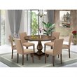 Pemberly Row 7-Piece Dining Set in Jacobean and Light Brown Finish