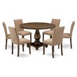 Pemberly Row 7-Piece Dining Set in Jacobean and Light Brown Finish
