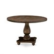 Pemberly Row 5-Piece Dining Set in Distressed Jacobean with Brown Chairs