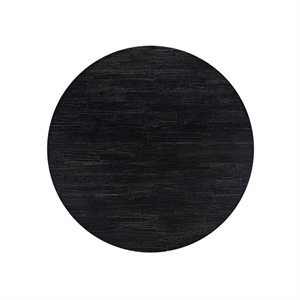 Pemberly Row 5-Piece Round Dining Set with Rubberwood Table in Black Finish