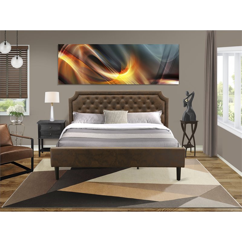 Pemberly Row 2-Piece King Bedroom Set with Wood in Black/Brown