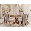 Pemberly Row 7-Piece Round Walnut Dinette Set with Upholstered Chairs