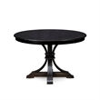 Pemberly Row 7-Piece Sand Blasted Black Acacia Dining Table Set