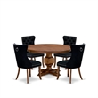 Pemberly Row 5-Piece Modern Dining Set in Walnut Finish with Wood