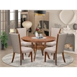 Pemberly Row 5-Piece Round Dining Room Set in Walnut Finish