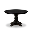 Pemberly Row 5-Piece Mid-Century Dining Set with Beige Linen Chairs in Black