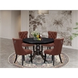Pemberly Row 5 Piece Round Kitchen Set in Sand-Blasted Black Finish