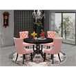 Pemberly Row 5 Piece Round Dinette Set in Sand-Blasted Black Finish