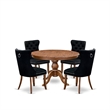 Pemberly Row 5-Piece Mid-Century Kitchen Set in Walnut Finish with 4 Chairs
