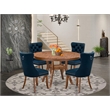 Pemberly Row 5-Piece Dining Table Set Rubberwood Table Walnut Finish
