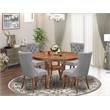 Pemberly Row 5-Piece Dining Set with Faux Leather Chairs Walnut Finish