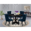 Pemberly Row 5-Piece Round Dining Set Wood Black Finish