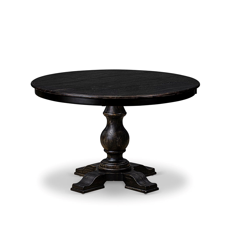 Pemberly Row 5-Piece Round Dining Set Wood Black Finish