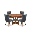 Pemberly Row 5-Piece Dining Room Set Wood Walnut Finish