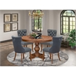 Pemberly Row 5-Piece Dining Room Set Wood Walnut Finish