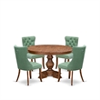 Pemberly Row 5-Piece Dining Table Set Wood Walnut Finish