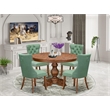 Pemberly Row 5-Piece Dining Table Set Wood Walnut Finish