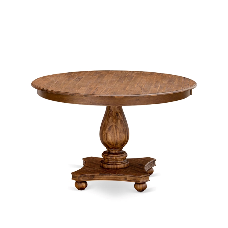 Pemberly Row 7-Piece Dining Set in Rubber Wood with Walnut Finish
