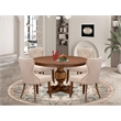 Pemberly Row 5-Piece Wooden Dining Room Set with Walnut Finish