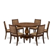 Pemberly Row 7-Piece Walnut Dining Set with Faux Leather Chairs