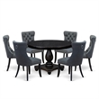 Pemberly Row 7-Piece Dining Table Set in Sand Blasted Black Finish