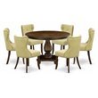 Pemberly Row 7-Piece Wood Dining Set with Round Pedestal Table