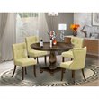 Pemberly Row 5-Piece Wood Dining Set with Pedestal Table in Jacobean