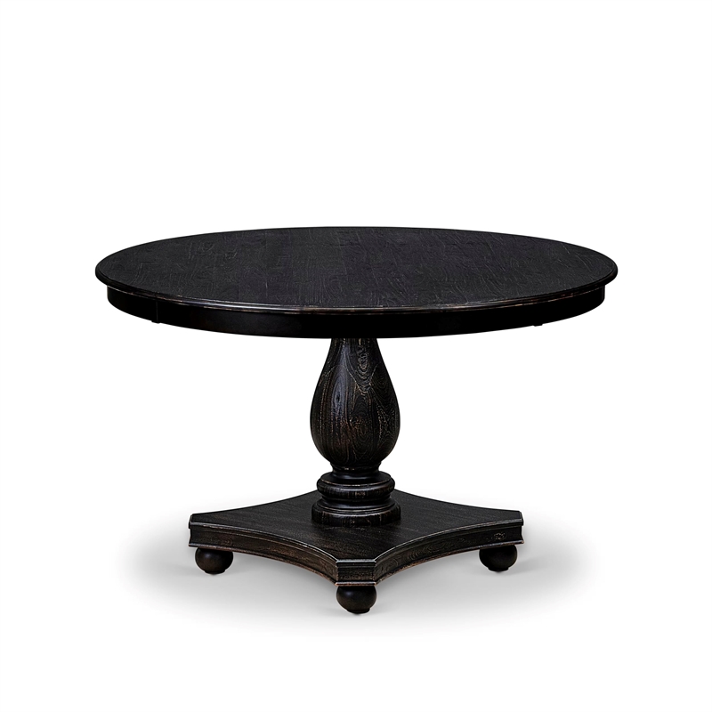 Pemberly Row 5-Piece Dining Set with Round Table in Black Finish