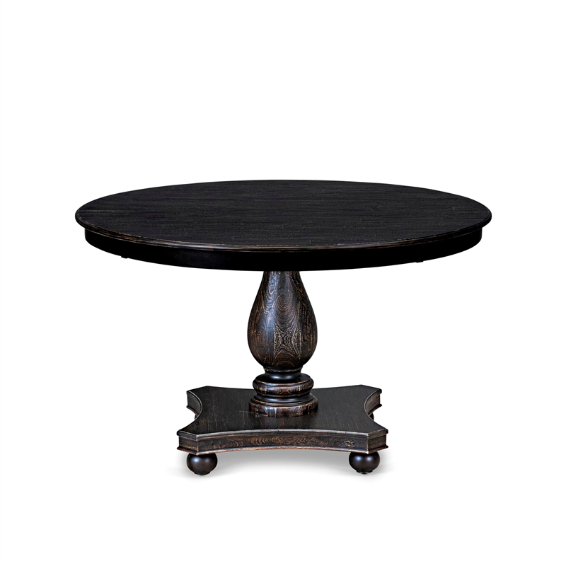 Pemberly Row 5-Piece Dining Set with Round Table in Black Finish