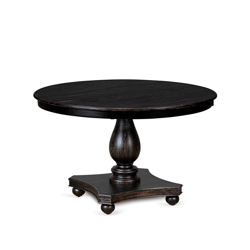 Pemberly Row 5-Piece Modern Dining Set with Round Table in Black Finish