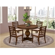Pemberly Row 5-Piece Dining Table Set with Wooden and Linen Chairs